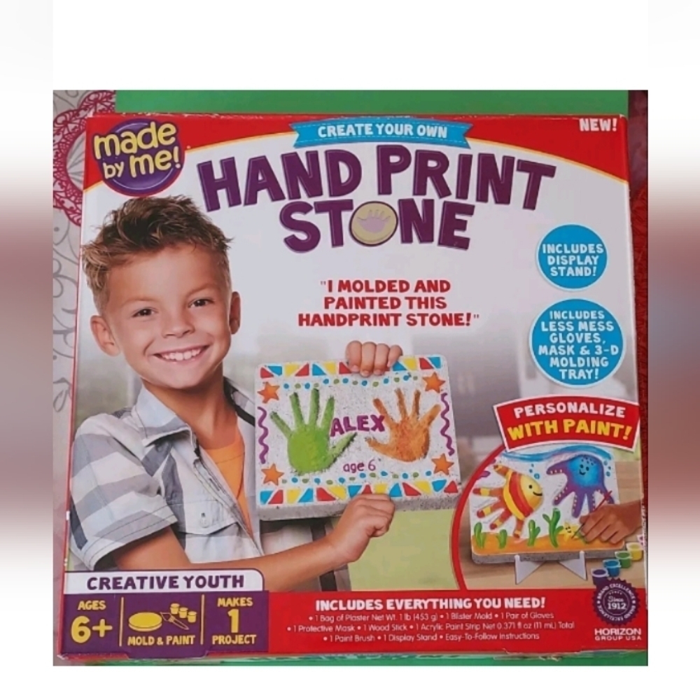 MADE By Me Create Own" HAND PRINT STONE" Creative Youth Kit NEW Kid Art …